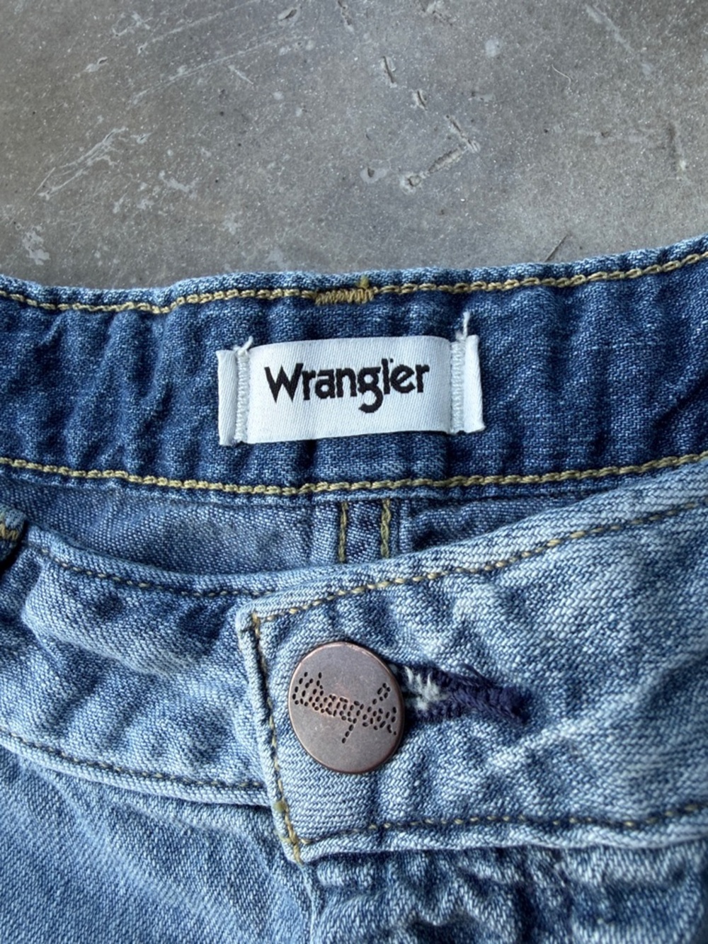 Wrangler Light Blue Denim Frayed Hem Shorts - Picture 3 of 5
